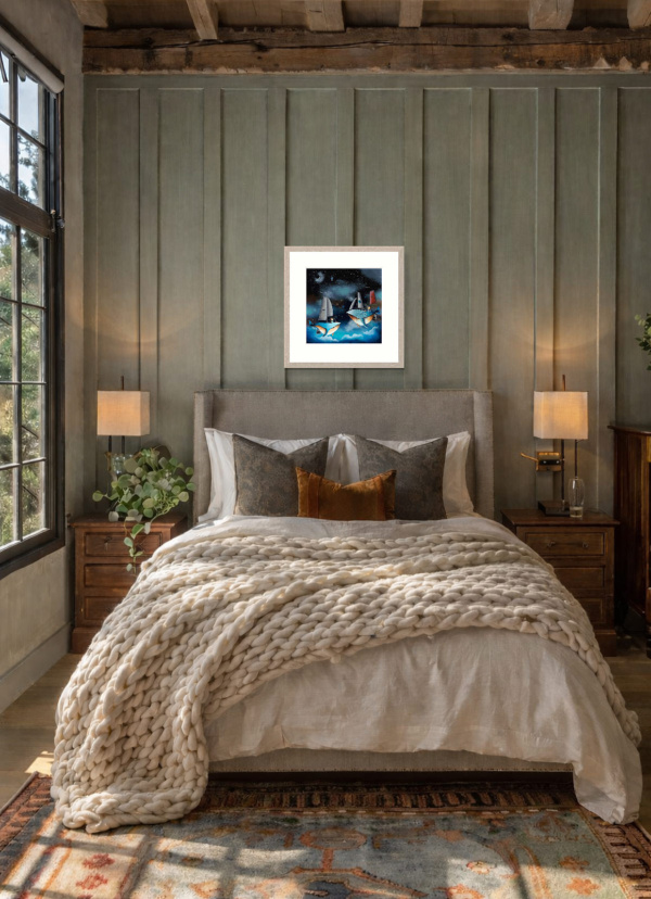 The Whale’s Tale by Gary Walton, limited edition print, in room