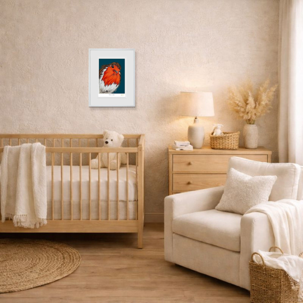 Rockin Robin by Amy Louise, limited edition print, in room