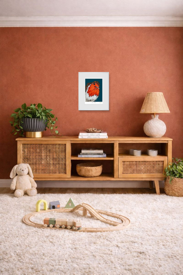 Rockin Robin by Amy Louise, limited edition print, in room