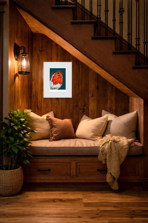 Rockin Robin by Amy Louise, limited edition print, in room