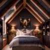 Courtyard Serenade by Leander, limited edition print, in room