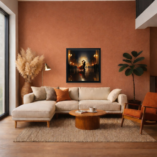 Courtyard Serenade by Leander, limited edition print, in room