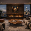 Courtyard Serenade by Leander, limited edition print, in room