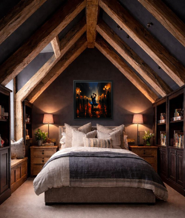 Blue Elegance by Leander, limited edition print, in room