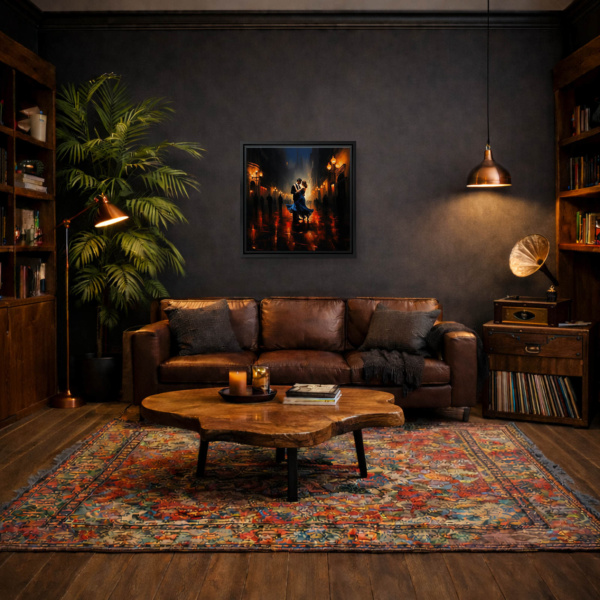 Blue Elegance by Leander, limited edition print, in room