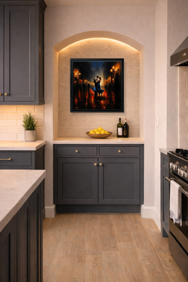 Blue Elegance by Leander, limited edition print, in room