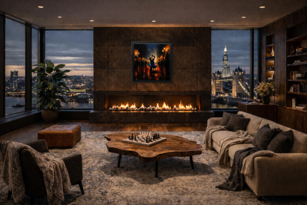 Blue Elegance by Leander, limited edition print, in room