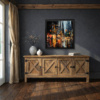 Downtown Drizzle by Leander, limited edition print, in room