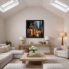 Downtown Drizzle by Leander, limited edition print, in room