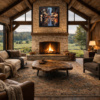 Downtown Reflections by Leander, limited edition print, in room