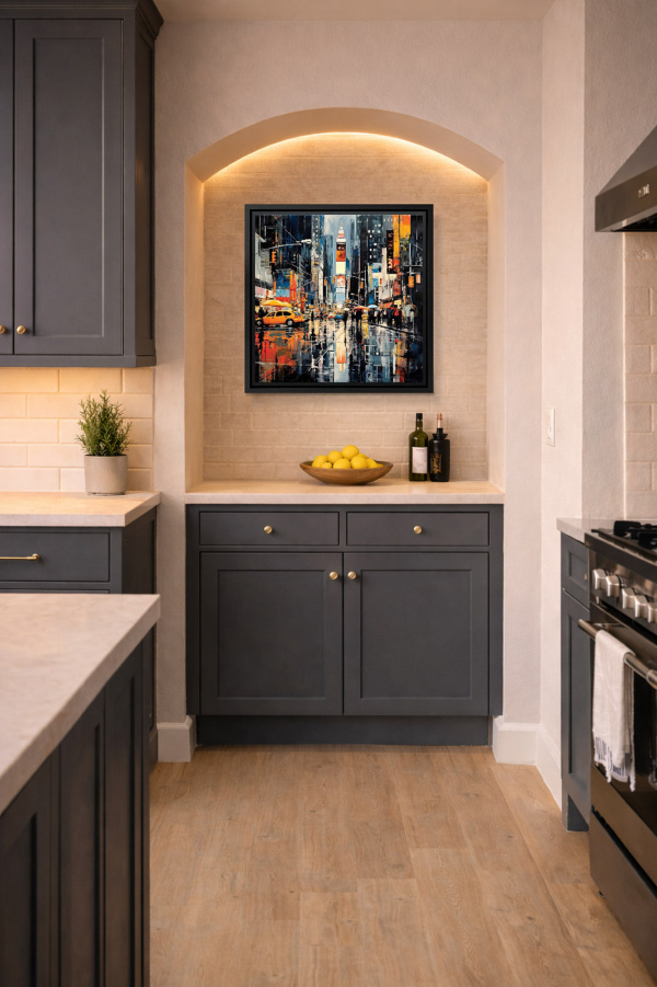Urban Rainfall by Leander, limited edition print, in room
