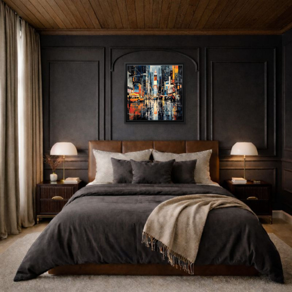 Urban Rainfall by Leander, limited edition print, in room