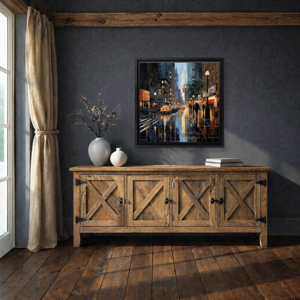 Downtown Urban Glow by Leander, limited edition print, in room