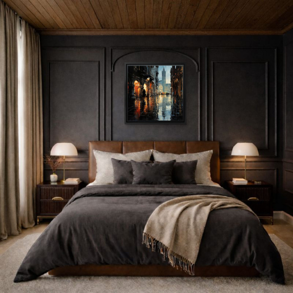 City Metallic Glow by Leander, limited edition print, in room