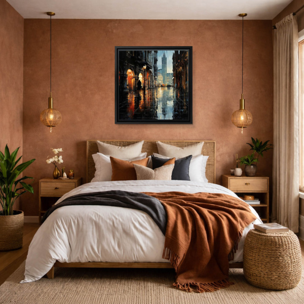 City Metallic Glow by Leander, limited edition print, in room