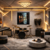 City Metallic Glow by Leander, limited edition print, in room