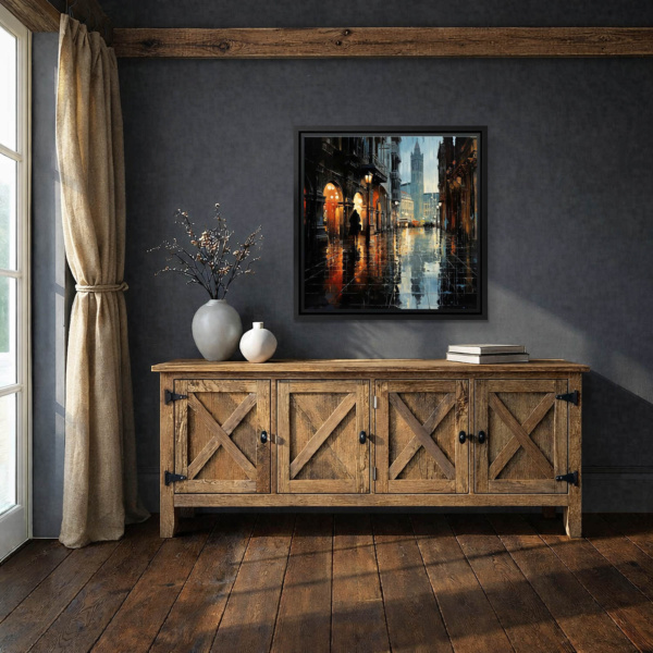 City Metallic Glow by Leander, limited edition print, in room
