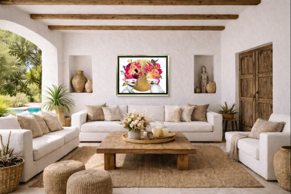 Infinite Harmony by Chuck, limited edition print, in room
