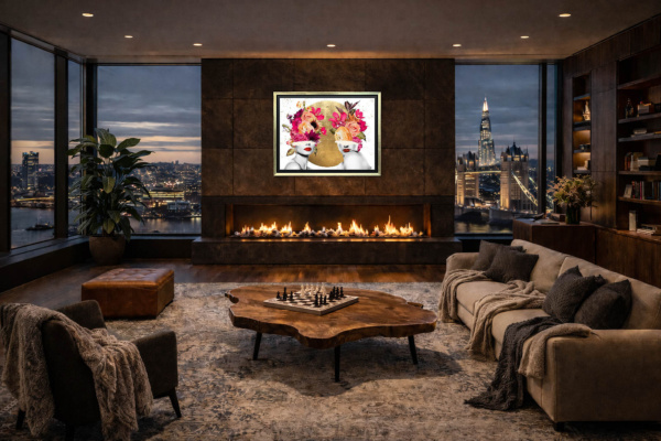 Infinite Harmony by Chuck, limited edition print, in room