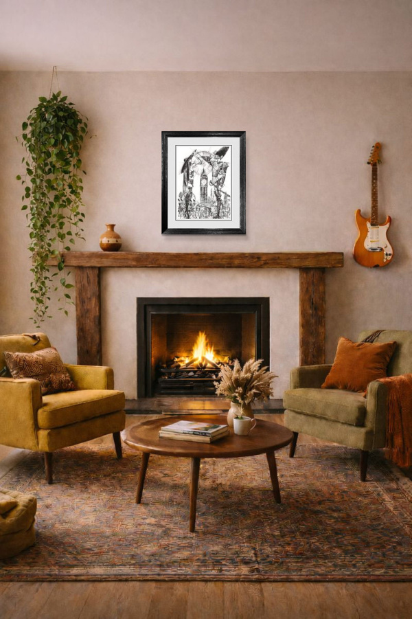 On Guard – Sketch by Andrei Protsouk, limited edition print, in room