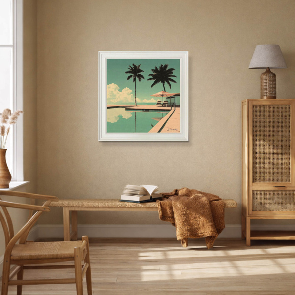 Poolside Reflections by Leander, limited edition print, in room