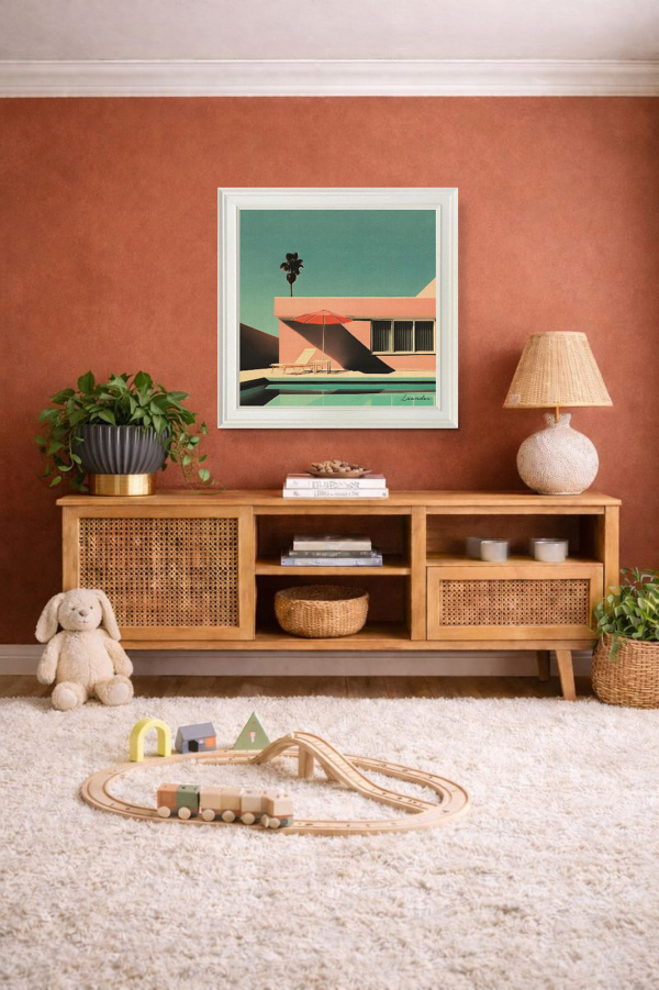 Poolside by Leander, limited edition print, in room