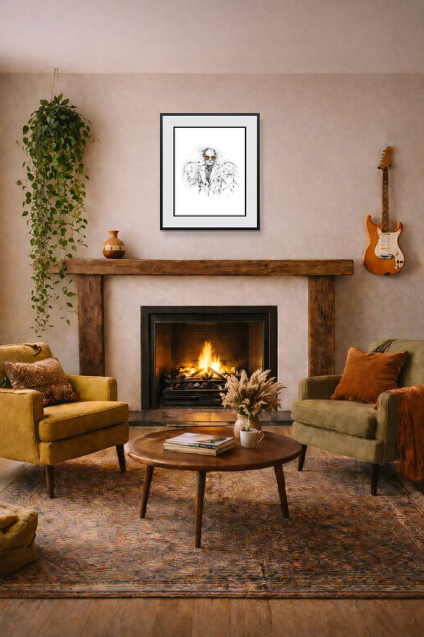 Rocketman by Scott Tetlow, limited edition print, in room