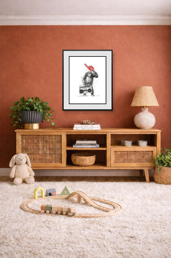 Let’s Rock The House by Scott Tetlow, limited edition print, in room