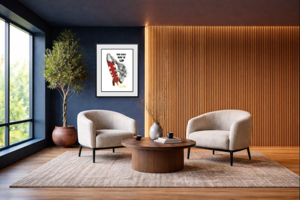 The Only Way Is Up by Scott Tetlow, limited edition print, in room