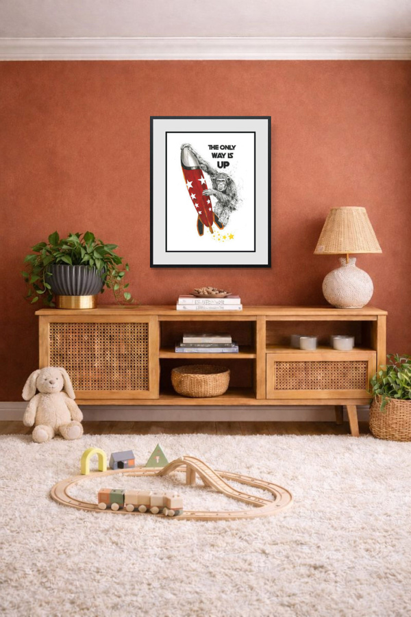 The Only Way Is Up by Scott Tetlow, limited edition print, in room