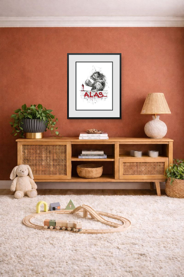 Alas by Scott Tetlow, limited edition print, in room