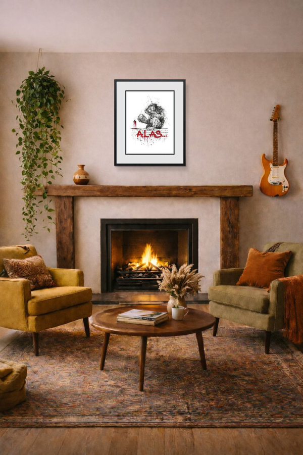 Alas by Scott Tetlow, limited edition print, in room