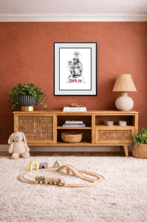 Crack On by Scott Tetlow, limited edition print, in room