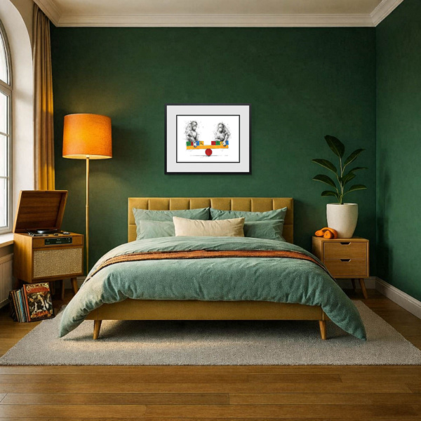 Work Life Balance by Scott Tetlow, limited edition print, in room