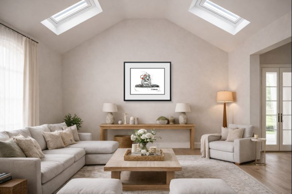 DJ Man Cub by Scott Tetlow, limited edition print, in room