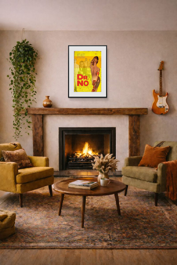 1962 – Dr. No by Linda Charles, limited edition print, in room