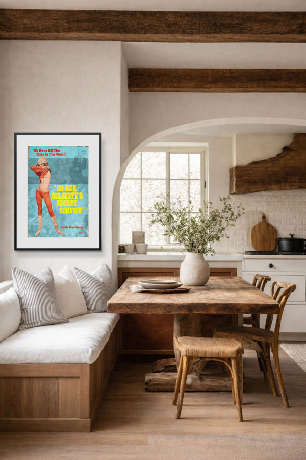 1969 – On Her Majesty’s Secret Service by Linda Charles, limited edition print, in room