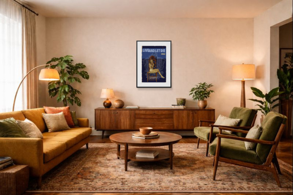 1973 – Live And Let Die by Linda Charles, limited edition print, in room