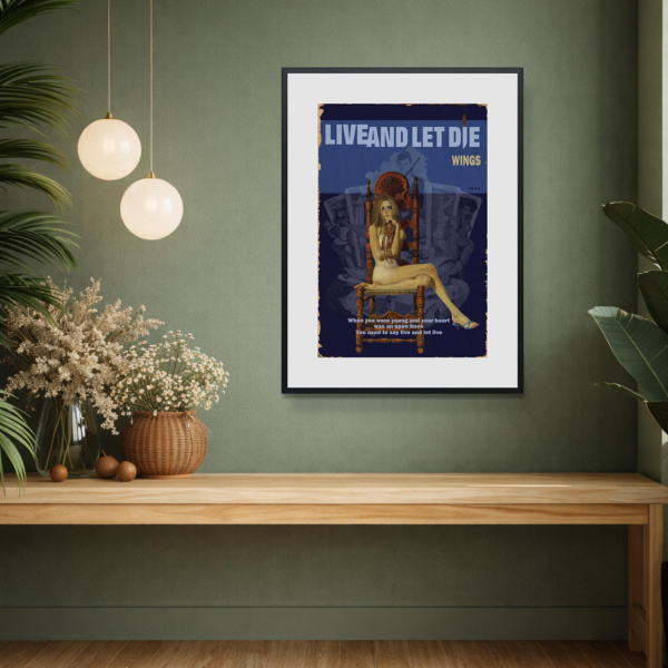 1973 – Live And Let Die by Linda Charles, limited edition print, in room