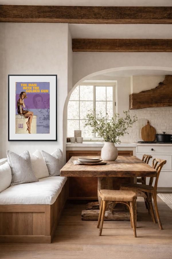 1974 – The Man With The Golden Gun by Linda Charles, limited edition print, in room
