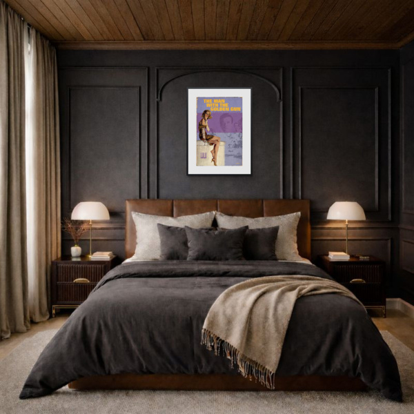 1974 – The Man With The Golden Gun by Linda Charles, limited edition print, in room