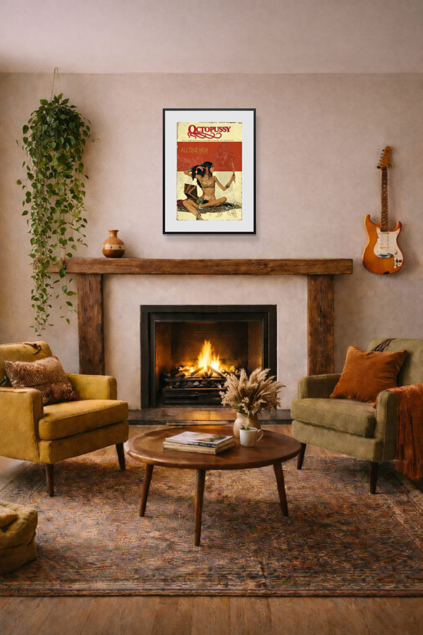1983 – Octopussy by Linda Charles, limited edition print, in room