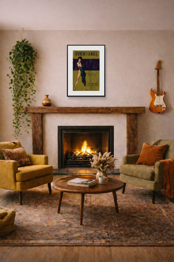 1985 – A View To A Kill by Linda Charles, limited edition print, in room