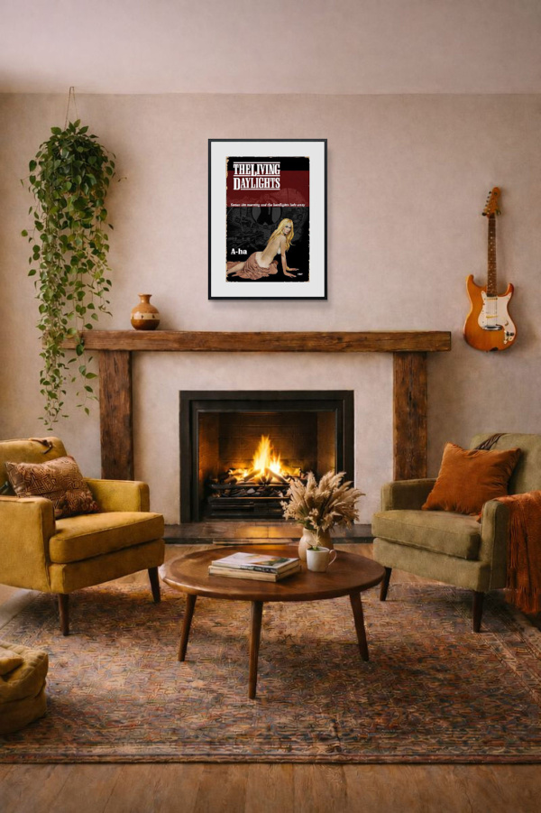 1987 – The Living Daylights by Linda Charles, limited edition print, in room