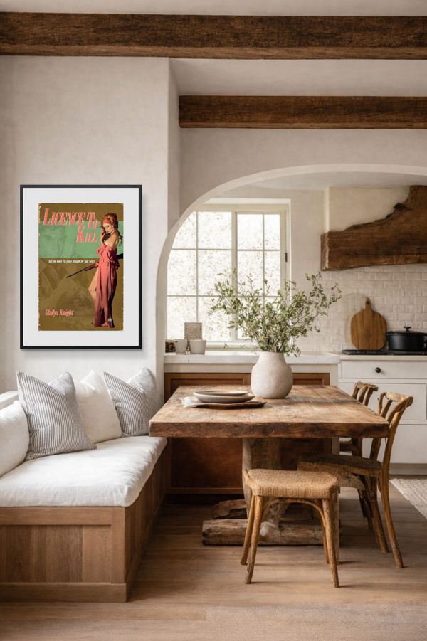 1989 – Licence To Kill by Linda Charles, limited edition print, in room