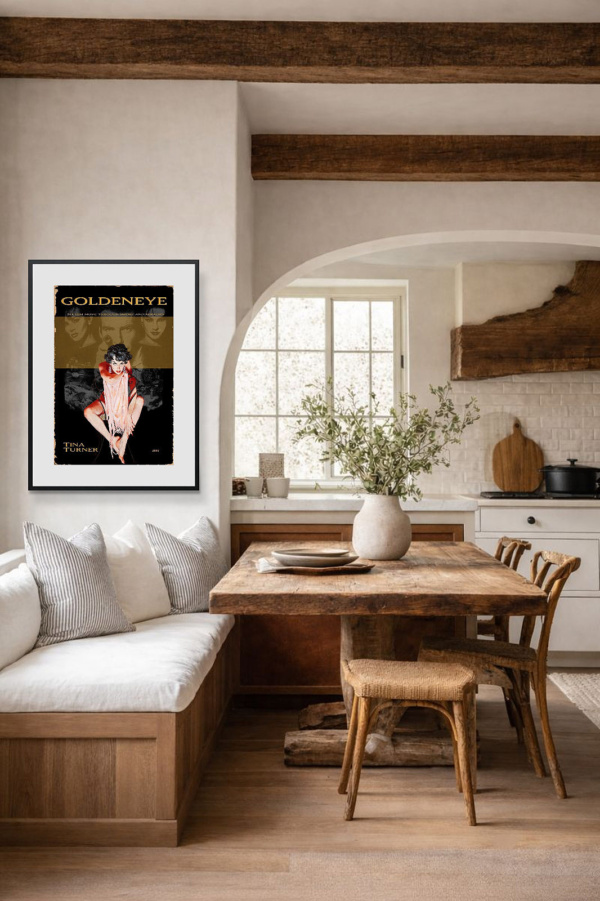 1995 – Golden Eye by Linda Charles, limited edition print, in room