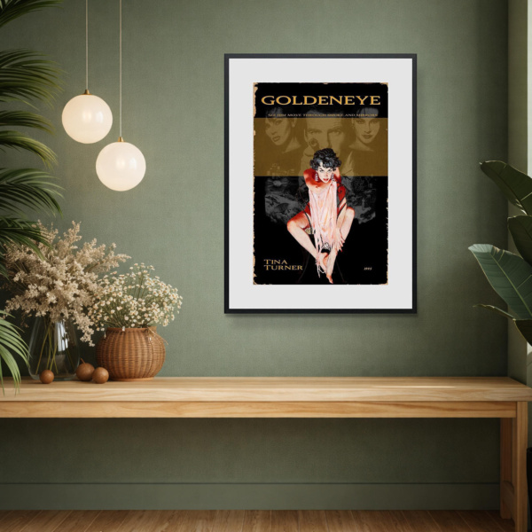 1995 – Golden Eye by Linda Charles, limited edition print, in room