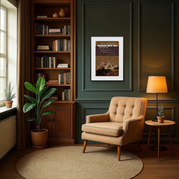 1997 – Tomorrow Never Dies by Linda Charles, limited edition print, in room
