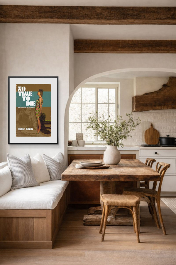 2021 – No Time To Die by Linda Charles, limited edition print, in room