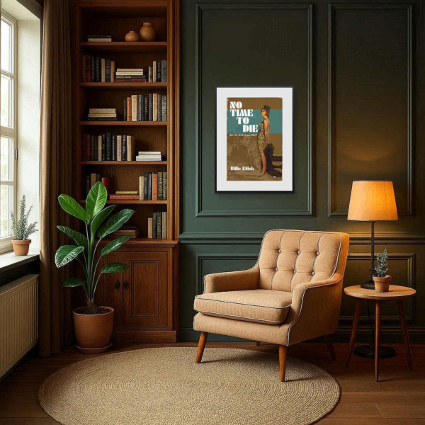 2021 – No Time To Die by Linda Charles, limited edition print, in room